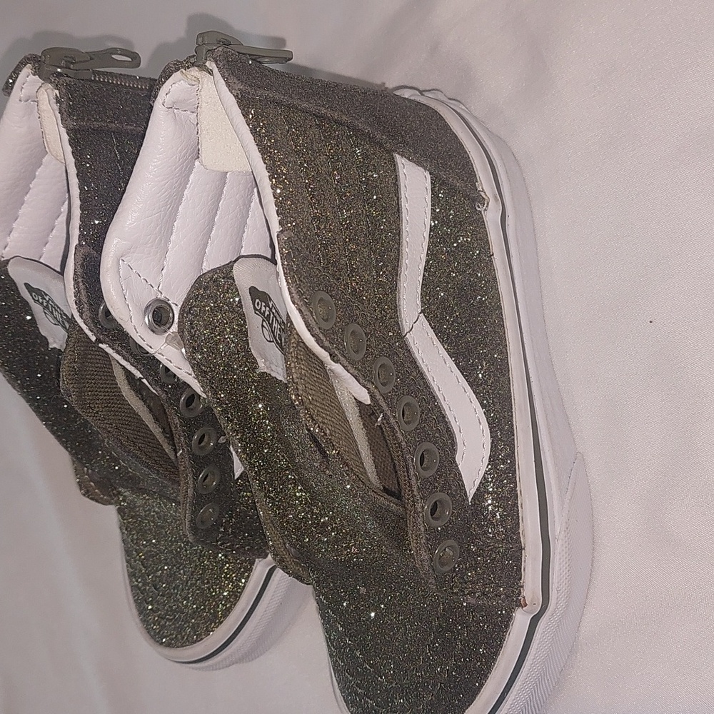Vans Glitter High-Top Sneakers Children Size 10.5 NEW with Laces .